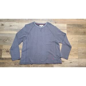Tommy Bahama Shirt Mens XL Blue Waffle Knit Thermal Baselayer Raglan Crewneck